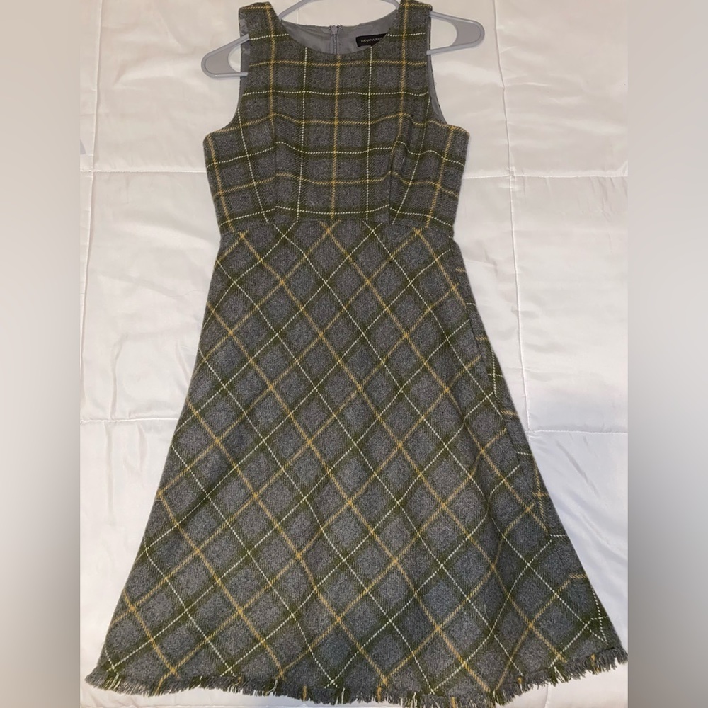 Banana Republic Plaid-fit-and-flare dress